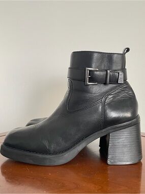Harley Davidson Y2K Black Chunky Heeled Ankle Riding Boot
